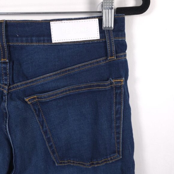 NWT RE/DONE Women’s 90s HIGH RISE LOOSE Deep Faded Blue Button Fly Jeans Size 27 - Picture 9 of 12